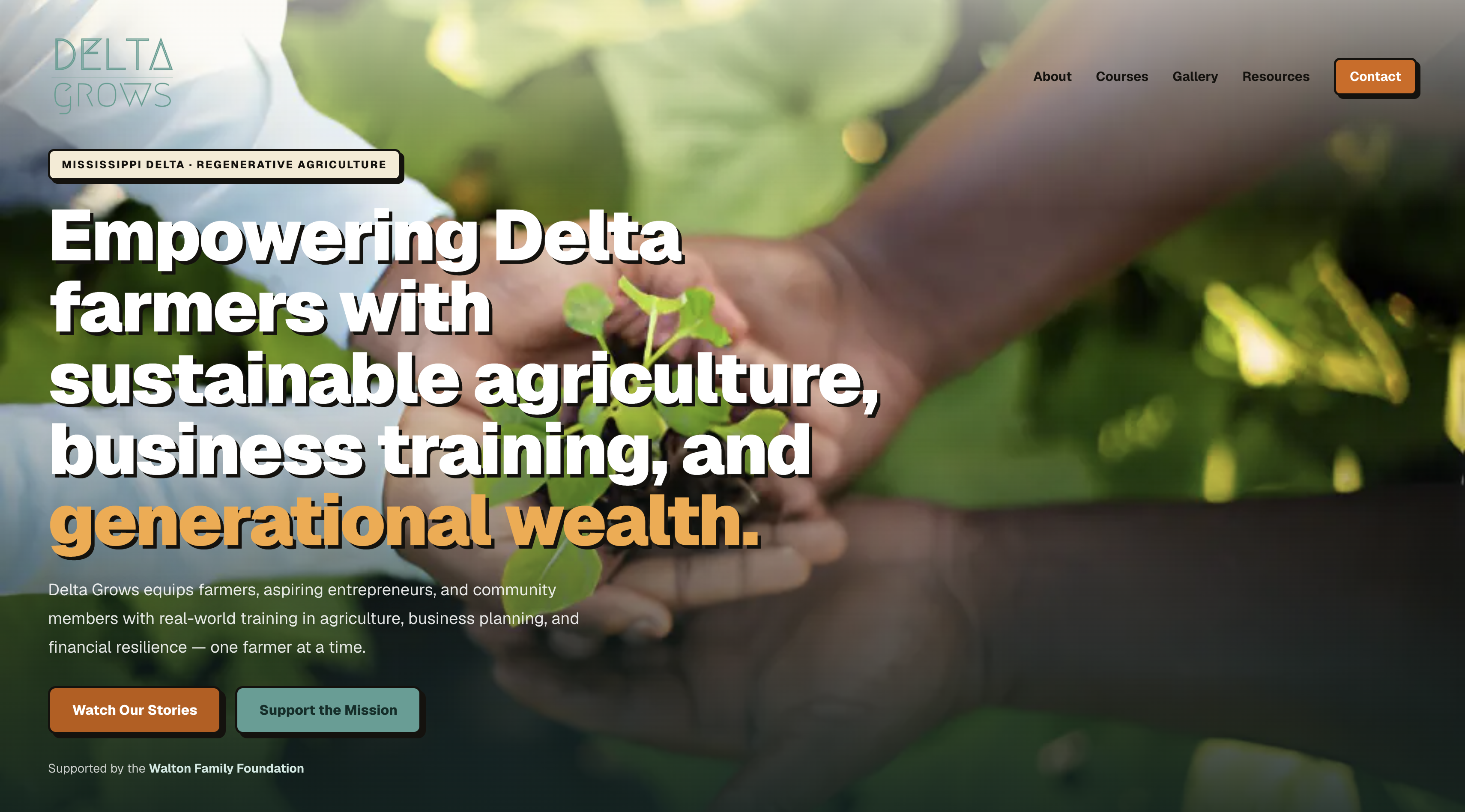 Delta Grows homepage