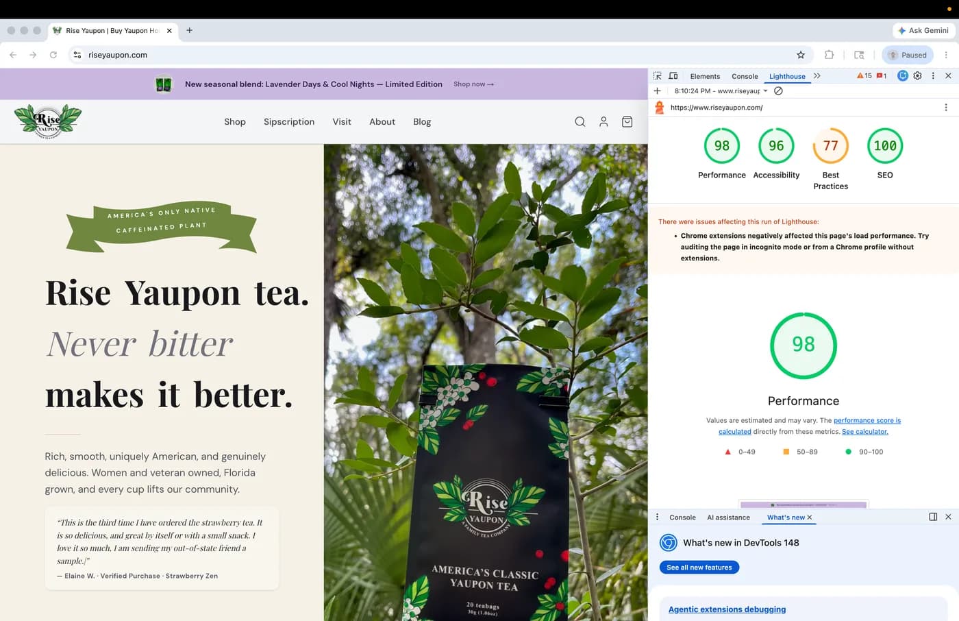 New Next.js build — Lighthouse desktop report