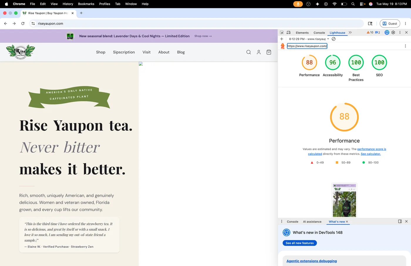 New Next.js build — Lighthouse mobile report