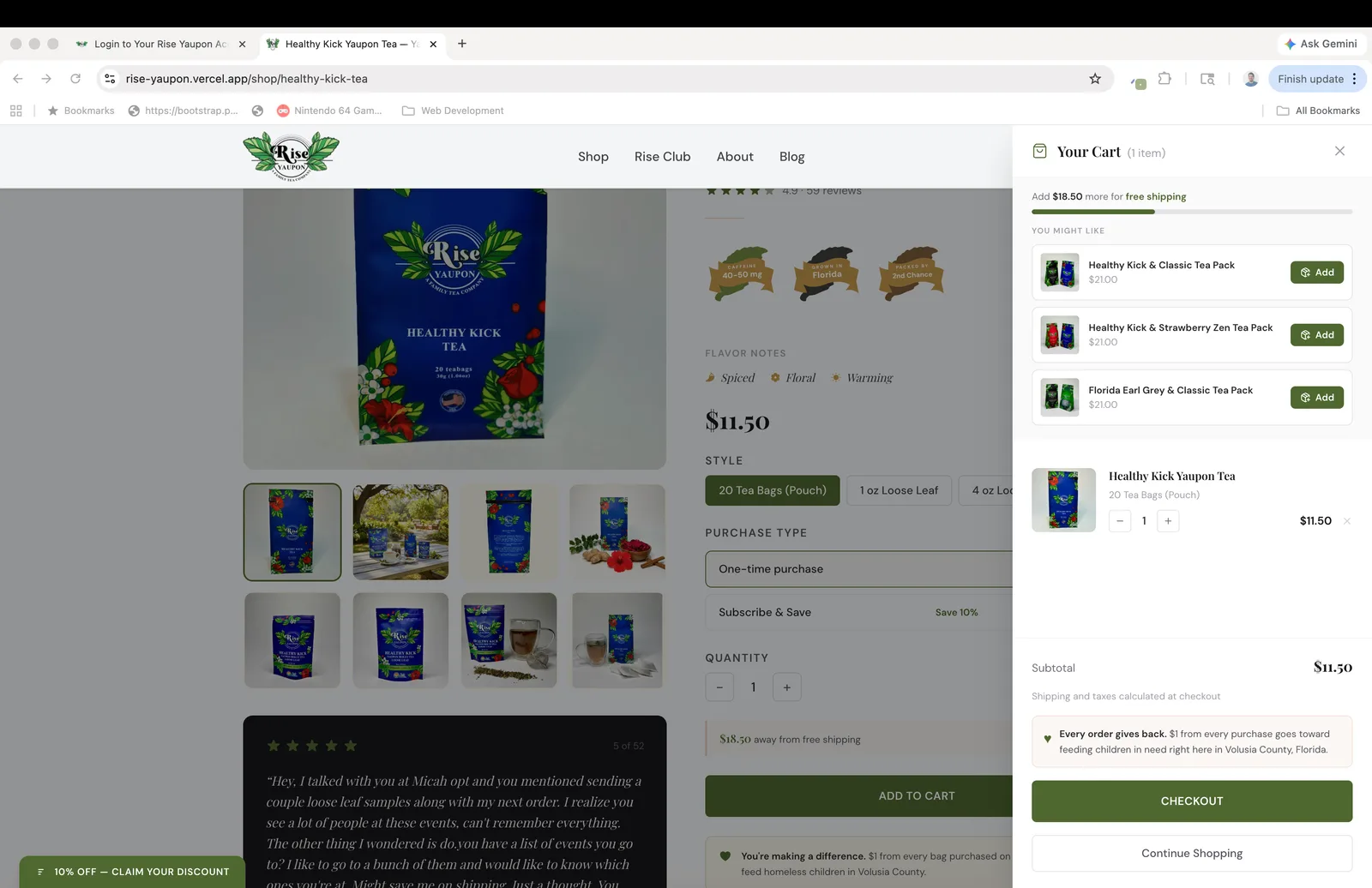 Cart — new Next.js build
