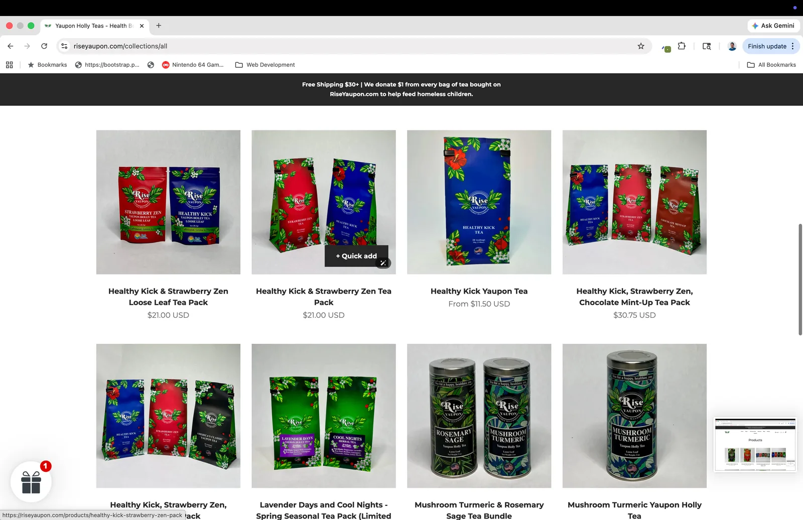 Shop — old Shopify theme
